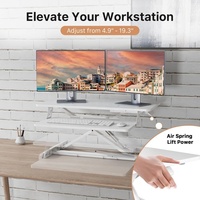 Convertisseur de bureau debout réglable blanc – Rehausseur de bureau pour une station de travail ergonomique et saine