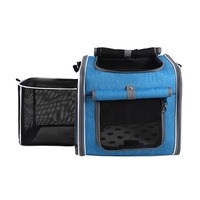 Sac de transport pliable à parois souples avec 4 portes ouvrables et fenêtres en maille pour vélo, sac à dos pour animaux de compagnie, chat, chien