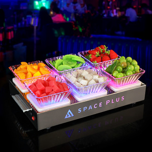 Illuminated Fruit Platter Stainless Steel <b>Bar</b> Snack Rack 4 Compartment For <b>Bar</b> <b>Table</b> - Product Image 3