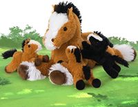 Grand cheval et poney de 21 pouces animaux en peluche 4 pièces maman cheval pour enfants cadeau d'anniversaire de noël peluche anti-stress en vrac