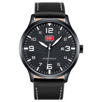 Montre de sport à quartz pour hommes, grand cadran à chiffres arabes, fenêtre de date, bracelet en maille