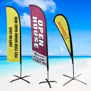 Spanduk tahan angin kustom iklan bendera pantai promosi bendera air mata bendera bulu 18 kaki - Product Image 1