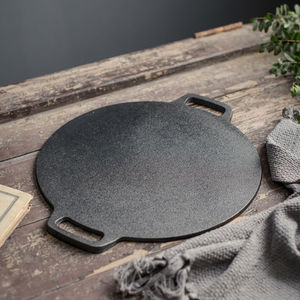 Sartén grande de hierro fundido <span class=keywords><strong>para</strong></span> pizza, sartén premium <span class=keywords><strong>para</strong></span> tawa dosa, sartén <span class=keywords><strong>para</strong></span> crepes con asas de doble bucle - Product Image 5