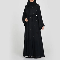 La dernière mode Abaya Tissus Formel noir nida