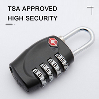 TSA-330 Usine directement vente 4 cadrans coloré alliage de zinc numéro TSA code serrure à combinaison TSA cadenas