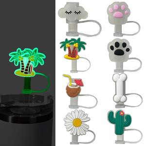 Cubierta Luminosa Personalizada para Pajitas de Vasos Stanley de 30 y 40 oz, Brilla en la Oscuridad, Lindos Protectores de Silicona para Pajitas - Product Image 1