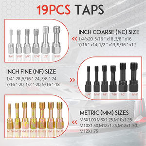 Set pengejar ulir Universal 42 buah, Kit perbaikan ulir ulang dengan UNF UNC dan ukuran metrik alat kendaraan - Product Image 5