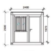 Cabine Conteneur Préfabriquée Moderne et Respirante en Kit pour Ferme, Appartement, Centre Commercial, Bureau à Domicile, Bar à Domicile, Utilisation Extérieure, Toilettes (Garantie 2 Ans)