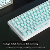 ZORNHER Keycaps PBT Rose Royal Lumineux, Design Creux, Compatibilité Universelle, 130 Keycaps