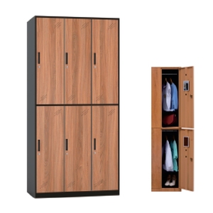 ตู้เหล็กทึบทันสมัยเฟอร์นิเจอร์เหล็กเคาะประตูเปลี่ยนลายไม้สำหรับห้องนอนบ้านตู้เสื้อผ้า - Product Image 4