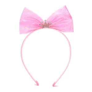 Crown Jewelryhair Hoop Bow Hair Accessories Hair Ties Children's Hairband Fabric Kids Girls Princess Party Dress Up Hairband