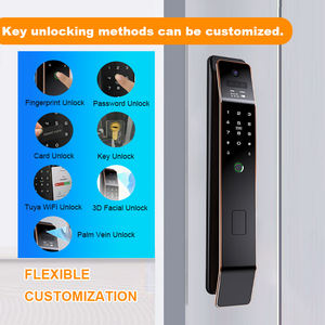 Tuya Wifi Serrure <span class=keywords><strong>de</strong></span> porte intelligente en laiton Intelligent Digital Empreinte digitale et reconnaissance faciale Sécurité Électronique Cerradura Home Cloud Data - Product Image 2