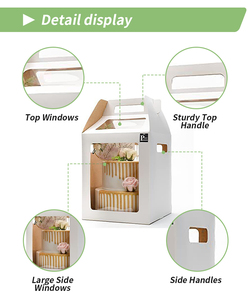 Lớn sóng Tier bánh hộp với xử lý cao Bánh hộp với cửa sổ tầng lớp bánh cưới hộp - Product Image 2