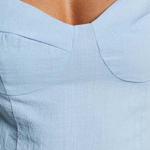 Robe d'été élégante sur mesure de haute qualité pour femme, sans manches, taille ajustée, dos nu, 100 % coton, de luxe - Product Image 6