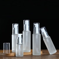 Flacons de sérum en verre transparents rechargeables de 30/40/50/80/100/120ml avec diffuseur à roseaux Récipient cosmétique vide et pompe à lotion et crème