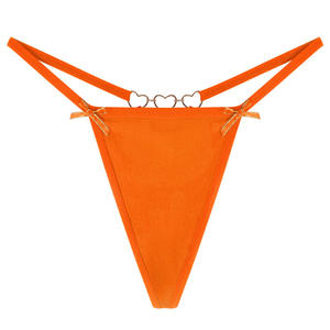 String sexy et confortable pour femme, lingerie intime, taille basse, chaîne en forme de cœur, nœud, bikini respirant, tanga sans couture - Product Image 6