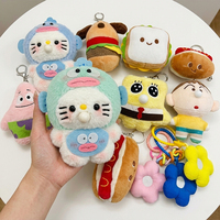 Porte-clés personnalisé en peluche, motif personnage de dessin animé Kawaii, en forme de nourriture, pendentif mini jouet en peluche moelleux, breloque rembourrée pour sac