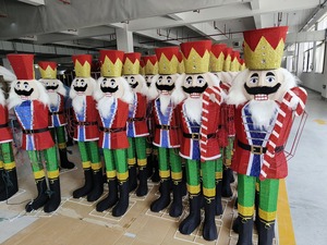 61in 100L Cascanueces Holding Candy Cane al aire libre Navidad vacaciones luces Festival decoración Sculputures - Product Image 5