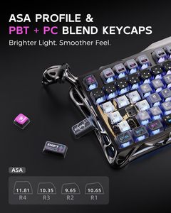 Gravastar Mercury K1 PRO không dây cơ khí chơi game Bàn phím 75% bố trí RGB tùy chỉnh bàn phím cyberpunk phiên bản - Product Image 5