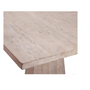 Mesa de Comedor Rectangular de Madera Natural con Base Cónica para Comedor - Product Image 6