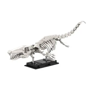 MOC Jurassic Dinosaur Mosasaur Fossil Building Blocks Set Skeleton Model Monster Bone Bricks Idea Toy For Children Birthday Gift