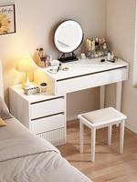 Bureau de toilette multifonctionnel en bois massif avec tiroirs, table de maquillage extensible et commode combinée pour chambre à coucher