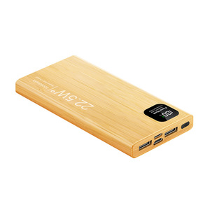 Banco de Energía con Acabado Madera, 10000mAh, 22.5W, Pantalla Digital, Doble USB Tipo C, Carga Rápida, con Linterna LED - Product Image 2