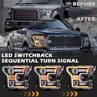 Phares à LED compatibles avec F150 2018 2019 2020 (ne convient pas au Raptor) avec clignotants séquentiels, pas besoin d'ampoules supplémentaires