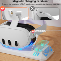 Base de charge Chargeur rapide 30W pour accessoires Meta Quest3/3S VR Support de charge Station de charge RVB Dock avec batterie adaptateur