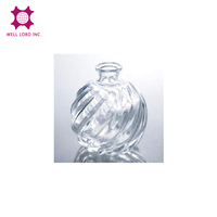 Bouteille diffuseur à roseaux en verre transparent Well Lord Best Seller 100mL/200mL/250mL avec sérigraphie et bouchon à vis, ODM/OEM disponible, TW Home