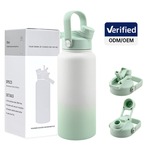 New Design 32oz Space Water Bottle Insulated Stainless Steel <strong>Flask</strong> with Dual <strong>Drinking</strong> Lid <strong>for</strong> Fitness Hiking Custom Logo - Product Image 1