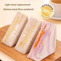 Sandwich petit-déjeuner nutritif, pain de grano de maïs, farine de blé, pack en vrac sucré avec garniture de viande, purée de taro, style burger chinois