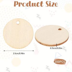 100 Piezas de Adornos Redondos de Madera de 0.08 Pulgadas, Recortes de Madera, Colgantes Circulares de Madera para Manualidades, Decoración, Grabado Láser - Product Image 2