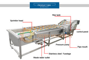 Machine à laver les légumes et les fruits industrielle et commerciale avec moteur en acier inoxydable 304 automatique 380V - Product Image 6
