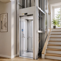Ascenseur compact pour maison de 400 kg, ascenseur résidentiel pour passagers, cabine en acier inoxydable brossé, portes automatiques, certifié CE ISO, ascenseur domestique