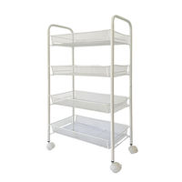 Chariot de rangement multifonction en métal à 4 niveaux pour salon et cuisine, étagère de rangement pour îlots de cuisine, organisateur