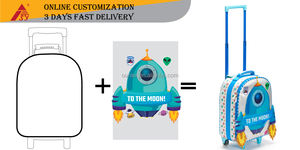 Ensemble <span class=keywords><strong>de</strong></span> sacs à dos personnalisés 4 en 1 à motif fusée avec roues 3D, boîte à lunch, sacs d'école à roulettes pour enfants, sacs <span class=keywords><strong>de</strong></span> <span class=keywords><strong>voyage</strong></span> pour garçons - Product Image 2