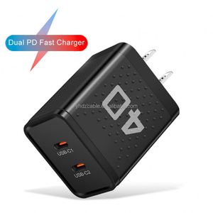 Type C Charger Block Dual Type-c <b>Charging</b> Port <b>Fast</b> Charger Quick Charge US/EU/UK <b>Plug</b> Charger for IPhone11 12 13 14 - Product Image 1