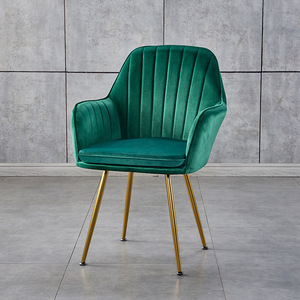 Factory Direct Green <strong>Velvet</strong> Armchair Restaurant Dining <strong>Chairs</strong> With Golden Legs Home Sofa - Product Image 2