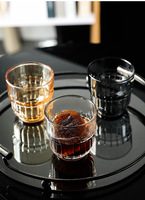 Tasse à café en verre de Style de mode conception Simple tasse à café au lait américain de haute qualité avec verre gris ambre Transparent