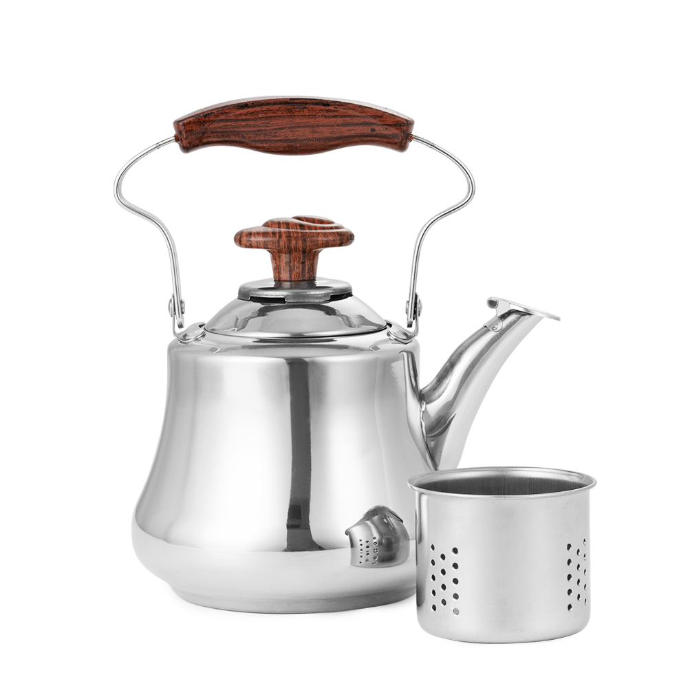 Manico effetto legno argento