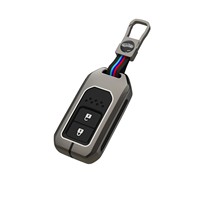 Porte-clés de voiture en alliage de Zinc à couverture complète porte-clés en métal en Silicone intelligent pour Honda Civic Accord CR-V Lingpai XR-V Vezel Breeze
