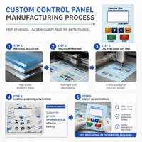 Panel Frontal de Acrílico Personalizado para Controlador de Temperatura, Botones Táctiles en Relieve, Recorte CNC de Precisión, Superposición Gráfica, Lexan PMMA