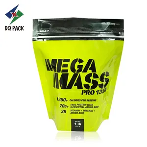 China Supplier Custom Plastic Stand Up Pouch protein Food Packaging Resealable nach zipper top tasche