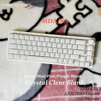 Fynmi Crystal Clear Blank White/Blue/Pink/Purple ANSI/ISO Layout SA/MDA Profile PBT PC Keycaps