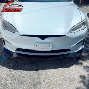 Kit de 3 Piezas de Labio Delantero para Parachoques Estilo Track Pack en Negro Brillante para Tesla Model S 2021-2025, Kit de Carrocería de Alta Calidad - Product Image 3