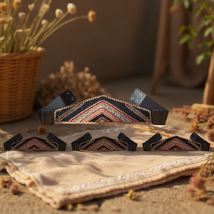 Cintura in Tessuto Ricamato Angelina Deparis 75x10.5cm Stile Bohémien - Product Image 3