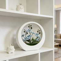 Décoration Murale Artificielle Faite à la Main, Orchidée Phalaenopsis à 9 Fleurs, Lot de 3 Pots, Idéale pour Noël et les Remises de Diplômes