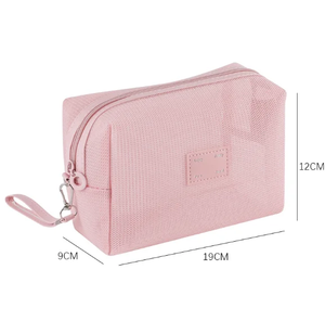 Custom Logo Travel Portable Zipper <b>Makeup</b> Pouch Nylon Mesh Cosmetic <b>Bag</b> with Customized Features - Product Image 3