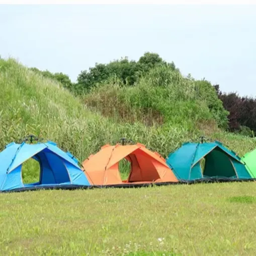 Tente dôme Pop Up tentes pour Camping 3-4 personnes extérieur configuration automatique étanche tente familiale randonnée sac à dos